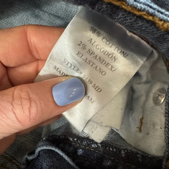 Women's‎ Mid Rise Relaxed Fit Skinny Distressed Denim Blue Jeans Size 3 - Picture 4 of 8